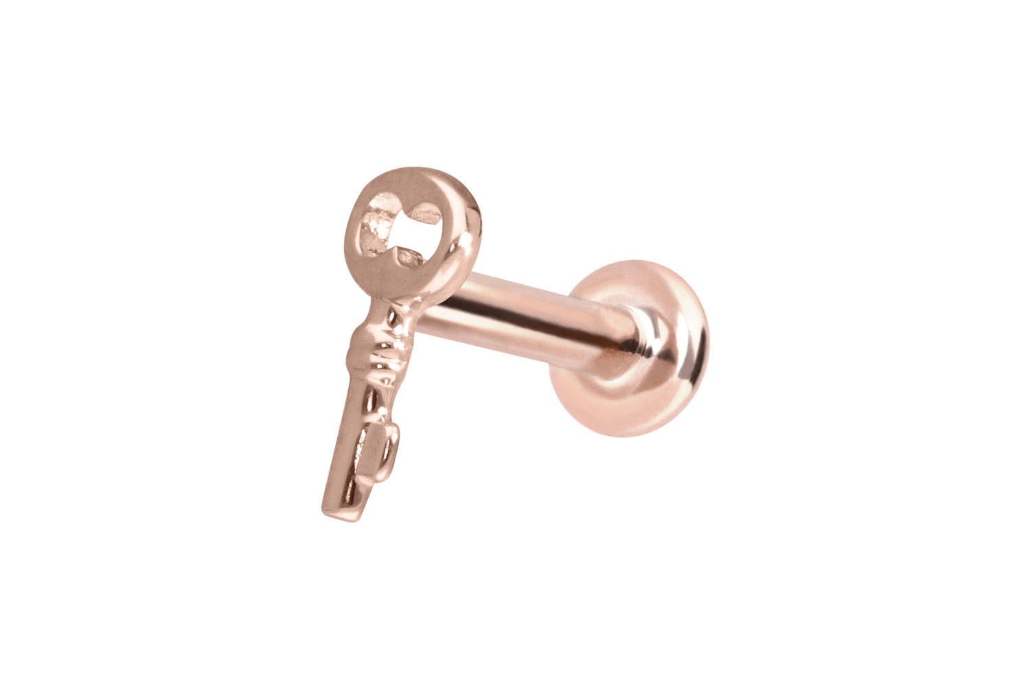 14 Karat Gold Labret Piercing mit Innengewinde SCHLÜSSEL